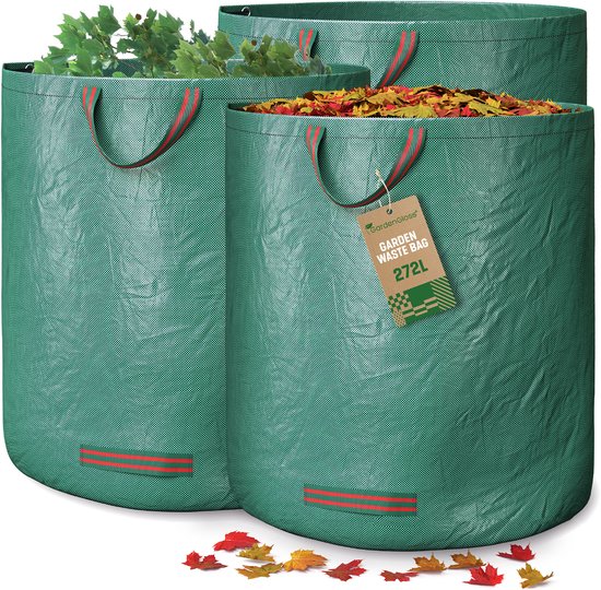 GardenGloss Tuinafvalzakken met Handvatten - 272 Liter - 3 Stuks - Herbruikbare Tuinzak
