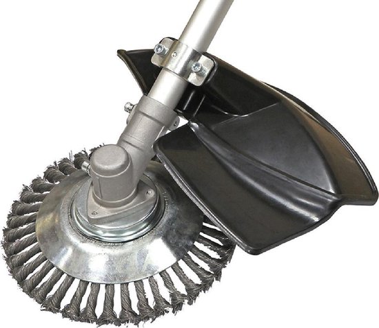 Gardentec Onkruidborstel + Beschermkap - Ø 20cm - Max. Toerental 10.000 p/m - Asgat Ø 25,4mm van Merkloos	