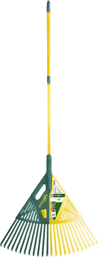 Gardirex, Bladhark - Hark met Steel – Gazonhark – Bladscheppen – Bladverzamelaar – 2-in-1 – Groen/Geel van GardiREX