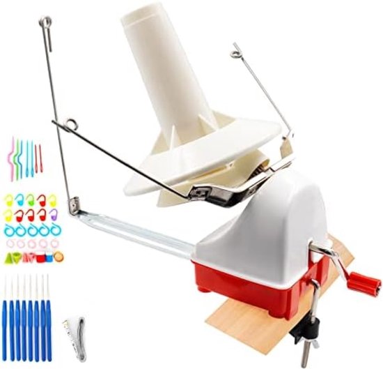 Garen Ball Winder Grote Capaciteit met Breinaalden Set, Handbediend, 10oz van La Canilla