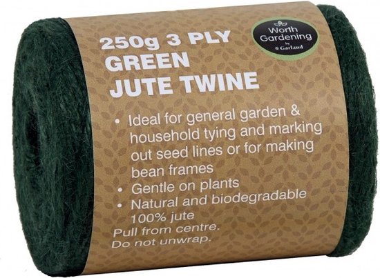 GARLAND 3 PLY GROEN JUTE TOUW 250 GRAM van Merkloos	