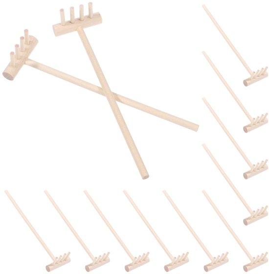 Garneck Zen Tuinzand Gereedschap 12 Stuks Zandhark Japanse Decoratie Buitenzand Zen Tuingereedschap Zen Tuinaccessoires Zandtafel Meditatiehark Zen Tuingereedschap Mini Bamboe Hark van Garneck