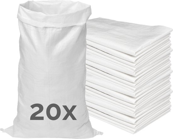 Garronda - Polypropyleen Zak - 105 x 65 cm – 20 Stuks – Tuinafvalzak - Geweven Zakken van PP - Voor zand en opslag – Scheurvast - Belastbaar tot 50 kg – Veelzijdig inzetbaar – Zandzakken – Tuinzak – Hoogwaterbescherming – GD-ROM-Bag80 van Garronda