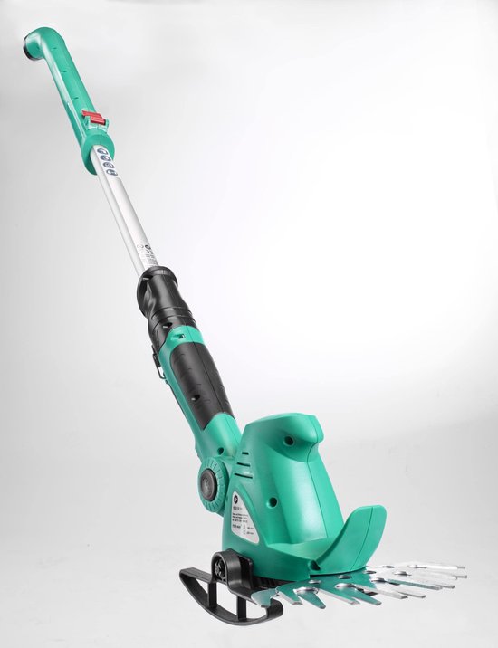 GartenMeister 4in1 accu Gras- en Struikschaar | 10,8 V | 1,5 Ah | incl. telescoop handgreep van Merkloos	