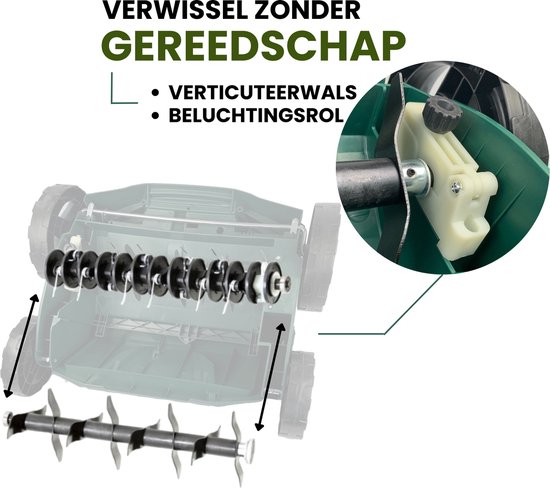 Gartenmeister Elektrische verticuteermachine en beluchter - GMEVL 1800W - Maaibreedte 38 cm - 40 L opvangzak van Gartenmeister