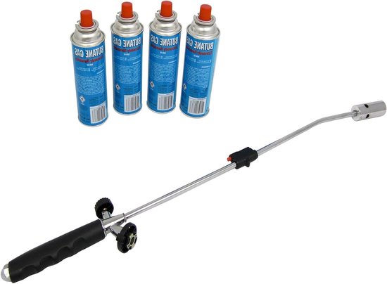 Gas Onkruidbrander - Brandertje Tuin - Onkruid Vrij Maken - Chemisch Vrij Verwijderen - 80 cm Lengte - Zilver