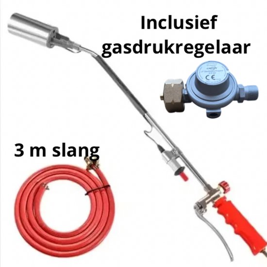 Gasbrander met ontsteking + gasdrukregelaar 2,5 bar