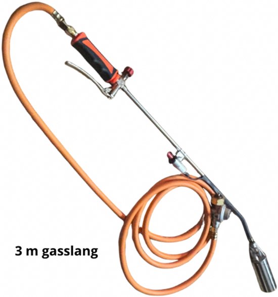 Gasbrander met ontsteking, onkruidbrander met gasdrukregelaar
