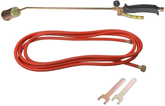 Gasbrenner – 120 kW – mit Schlauch – Schweiß- und hitzebeständige Heißluftpistole – Unkrautbrenner – Multifunktionaler LPG-Flammenwerfer – Metallgehäuse – Ideal für Grillabende im Freien