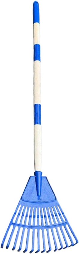 Gazon Bladhark - Waaier hark - Tuinonderhoud - 14 Flexibele Tanden - 50 cm Breed - Blauw