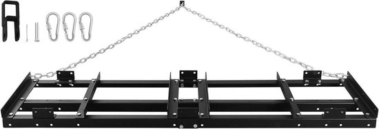 Gazon Egalisatie Hark - Oprit Hark Landschapshark - Oprit Egaliseren - Zware Ketting - 6FT Werkbreedte - Zwart