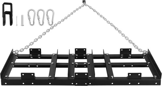 Gazon Egalisatie Hark - Sleephark Oprit - Oprit Egaliseren - Robuuste Stalen Constructie - 122 cm Werkbreedte - Zwart