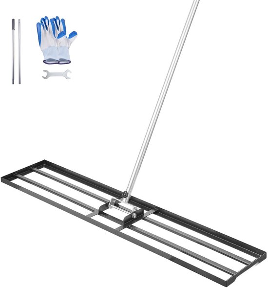 Gazon egalisatiehark - Nivelleerhark - Steel 213 cm - Voetplaat 121,9 x 25,4 cm - Verstelbaar op 2 Hoogtes - Koolstofstaal - Voor Tuin en Golfbanen van Merkloos	
