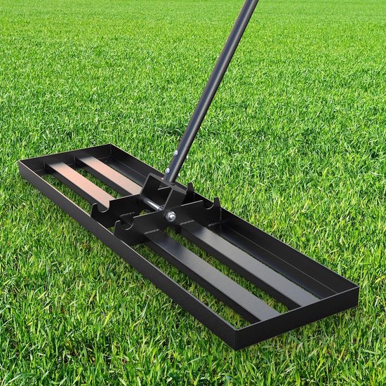 Gazon Egaliseer Hark - Grondhark Tuin - Gazon Onderhouden - Zwaar Stalen Frame - 914 cm breed - Zwart van Merkloos	