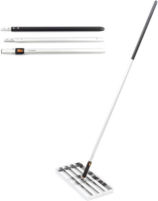 Gazon Hark (60 x 25 cm), Handige Gazon Hark [voor een rijkgroen gazon] – Incl. 2 meter steel – Niveleerhark voor gazonverzorging – Brede gazonhark voor het zanden