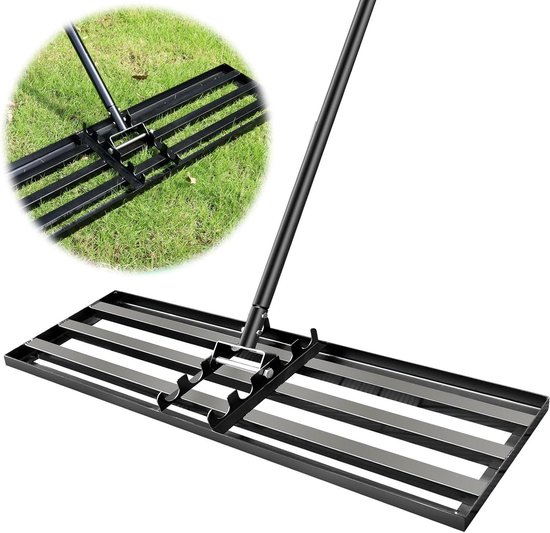 Gazon Nivelleer Hark - Bodem Egaliseer Hark - Tuin Egaliseren - Versterkt Lasontwerp - 36 x 10 Inch Werkbreedte - Zwart van Merkloos	