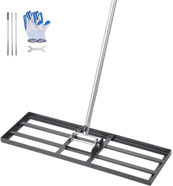 Gazon nivelleerhark - Gazon nivelleerder - Steel 213 cm - Egaliseerplaat 76,2 x 25,4 cm - Koolstofstaal - Voor Tuin en Golfbaan