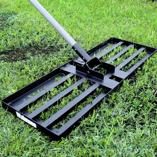 Gazon nivelleerhark - stalen steel - 114 cm werkbreedte