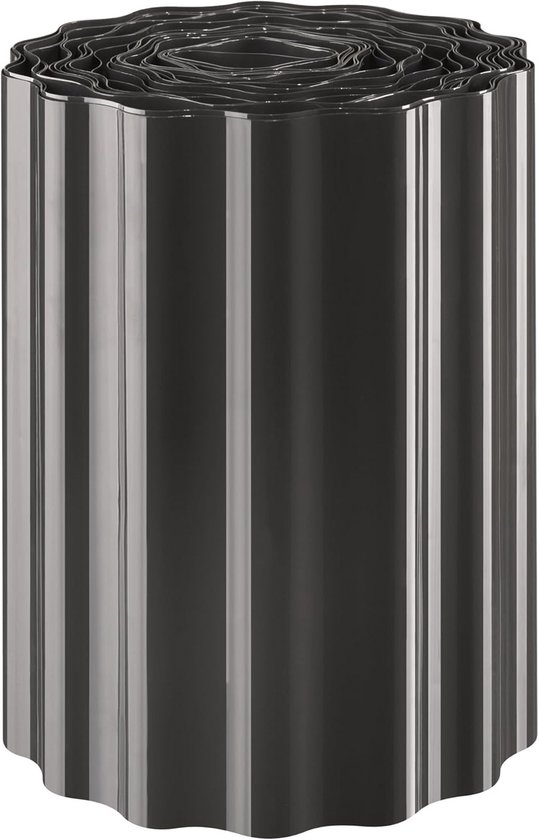 Gazon Rand 30 cm Hoog 9 m Lang Grijs Antraciet - Flexibele Gazonbegrenzing PET-Folie Weerbestendig van Merkloos	