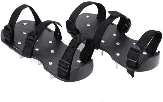 Gazonbeluchter en verticuteerschoenen - verstelbare riemen - 13 spikes per schoen