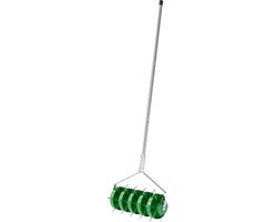 Gazonbeluchter - Handmatige Gras Beluchten - Grasmaaier - Beluchter - Grasaerator - Gazon Beluchter - met 30 nagels - Prikrol - Verticuteerroller - Gazonprikker - Staal - 45×21×140 cm - voor Verdichte Bodems en Grasvelden Gardengear - Groen