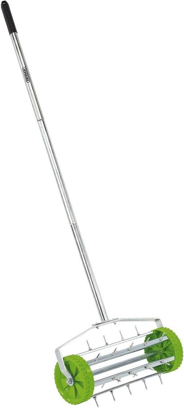 Gazonbeluchter - Prikroller - Gras verzorgen - 450 mm trommel - 27 spikes - Zilver
