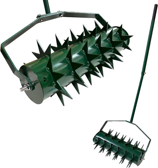 Gazonbeluchter Rol - Handverticuteerder Tuin - Gezond Gazon - Vulbare Trommel - 135 cm Lengte - Groen