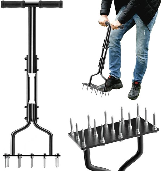 Gazonbeluchter Spike - Handmatige gazonbeluchter voor gazononderhoud, Handbeluchter tuingereedschap voor ventilatie met 15 ijzeren tips, Handmatig gereedschap