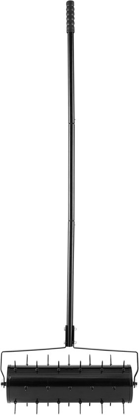 Gazonbeluchter voor rollend, 53,3 cm, robuuste handmatige beluchter met afneembare steel en 33 ijzeren spikes, beluchtingsgereedschap voor tuin, terras, erf, zwart van Merkloos	