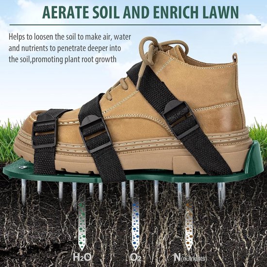 Gazonbeluchtingsschoenen - Schoenen Met Spijkers Voor Gazon- En Tuinbeluchting - ééN Maat Voor Iedereen - Sandalen Met Spikes Voor Het Beluchten Van Gras In Tuin - Terras En Erf van Merkloos	