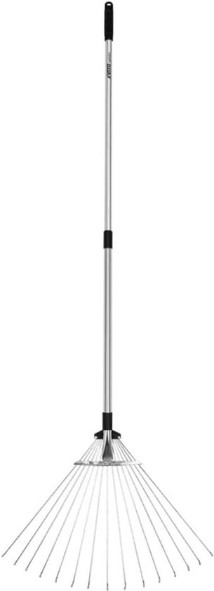 - Gazonbezem, 15 tanden, telescoopsteel, 89,5-180 cm, aluminium, ultralicht, tuinhark, Tuingereedschap