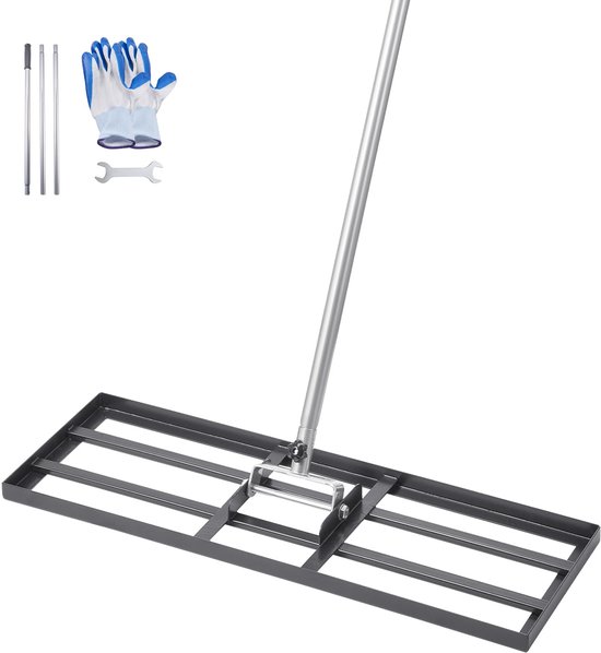 Gazonhark 2130 mm - koolstofstaal - roestvrij met handvat - ideaal voor golfbaan - SnelShoppen