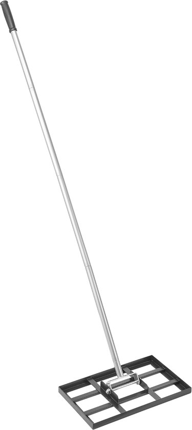 Gazonhark met 198 cm Steel, 431x254 mm Bodemplaat, Robuuste Nivelleerhark van Koolstofstaal, Hoogte-Instelling in 5 Standen, Egaliseergereedschap voor Gazons en Golfbanen van Merkloos	