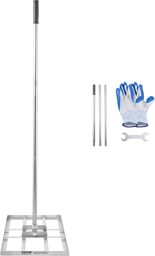 Gazonhark met Handvat, Basisplaat 355x762 mm – Nivelleerhark van Koolstofstaal, Geschikt voor Gazononderhoud, Tuin en Golfbaan