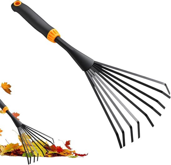 Gazonhark Metalen Tanden - Bladhark Tuinhark - Gazon Onderhoud - 9 Flexibele Tanden - 40 x 15 cm - Niet gespecificeerd