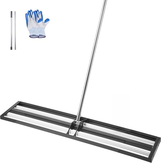 Gazonhark Nivelleer - Bodem Egaliseren - Tuin Werk - Verstelbare Handgreep - 254 x 1219 mm - Zwart van Merkloos	