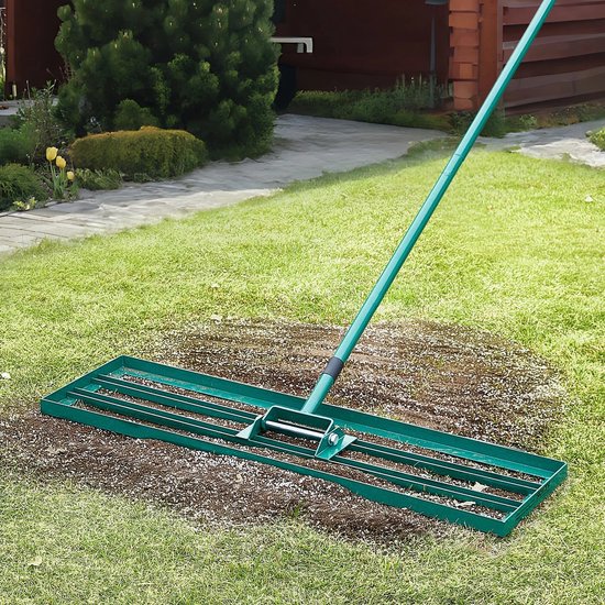 Gazonhark - Nivellering - Leveller - Met Verlengde Steel - Aluminium Hark - voor Egaliseren van Zand - Compost en Grond - Oppervlaktegereedschap - Heavy Duty - Tuingereedschap - 91cm - Goen