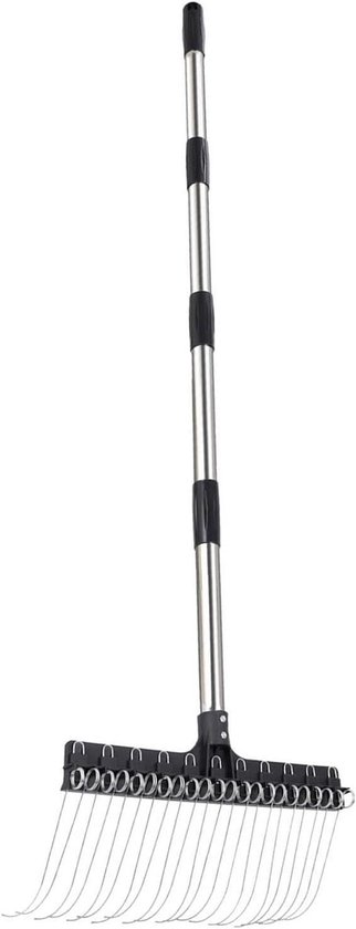 Gazonhark Uitschuifbaar - Bladhark Gras - Tuin Opruimen - Brede Stalen Tanden - 98-160 cm - Niet gespecificeerd