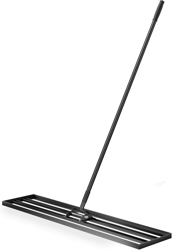 gazonhark voor egaliseren en nivelleren 121 - 9 x 25 - 4 cm met 2 m steel - aluminium nivelleerhark voor het optimaliseren van oneffen gazons tuingereedschap hark voor het schuren van gras
