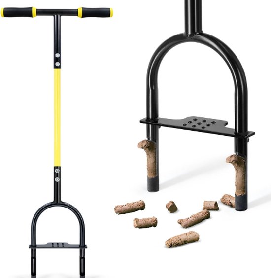 Gazonkernbeluchter, holle tandbeluchter met reservetanden, grasbeluchter tuin met niet-verstoppingssleuf, handmatige gazonbeluchter voor compacte gazongrond van GAZ