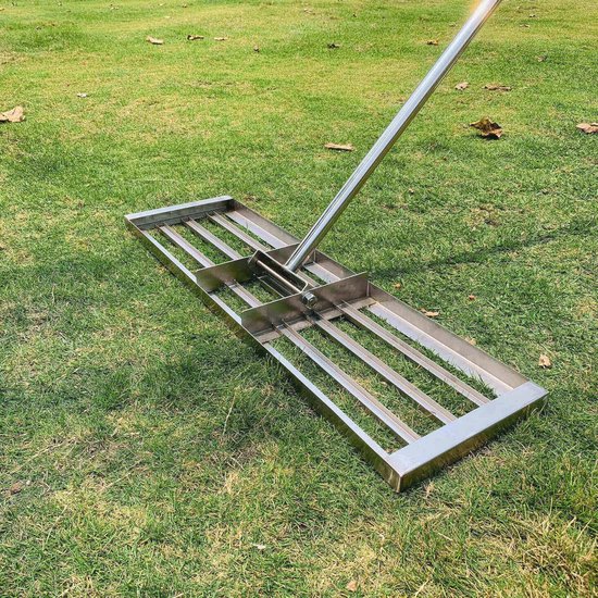 Gazonnivellerende Hark met Roestvrijstalen Handgreep - 36" x 10" Hark voor Bodemvuil en Zandtopdressing van Rocklin Industry