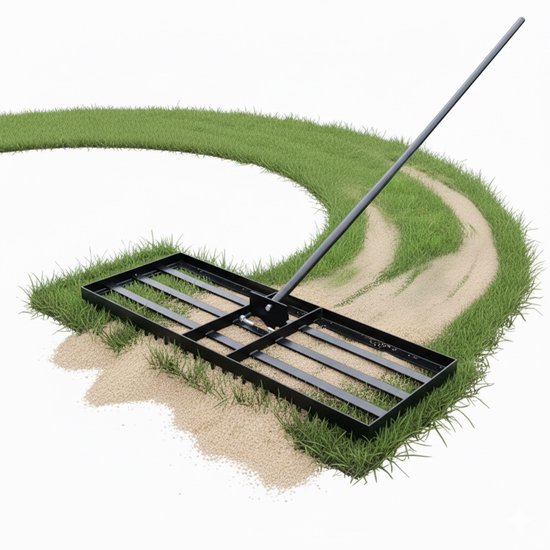 Gazonrakel - 76x200x25 cm - zwart van Merkloos	