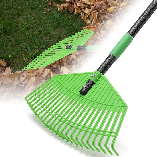 Gazonrakel - Kunststof - 42 cm Werkbreedte - Verstelbare Steel 107 cm - Voor Tuin en Gazononderhoud