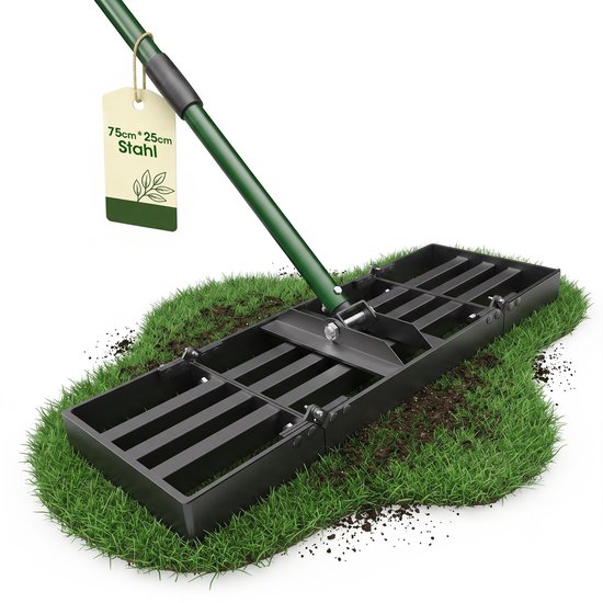 Gazonrakel met Verstelbare Steel 75 x 25 cm
