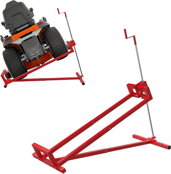 Gazontractor Hefinrichting - Grasmaaier Jack - Onderhoud Zitmaaier - 45 Graden Verstelbaar - Max 400 kg - Rood
