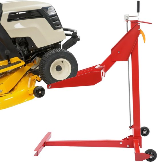 Gazontractorkrik - Zitmaaierlift Trolley - Onderhoud Machine - Verstelbare Uittrekbaar - Tot 126 cm - Rood Zwart