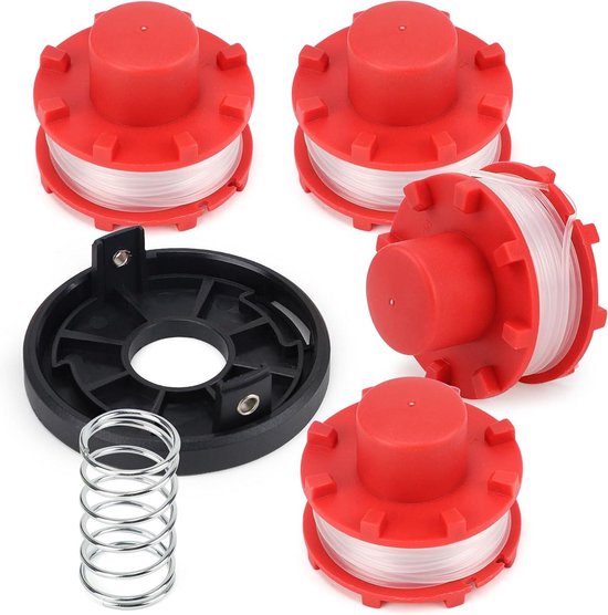 Gazontrimmer draadspoel accessoires - spoel voor grastrimmer - Einhell GE-CT 36/30 Li E Solo - reserveonderdelen - reservedraadspoel - 4 draadspoelen - trimmerafdekking van Einhell