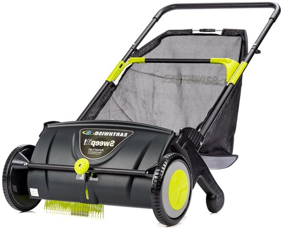 Gazonveger - Tuin veger - Gazon onderhoud - Extra brede werking - 53 cm - Zwart