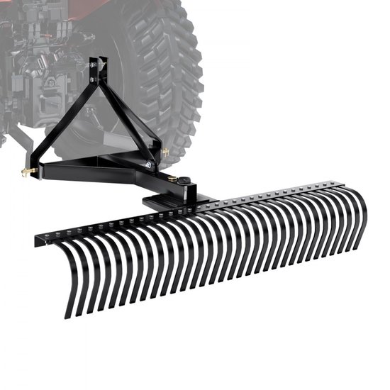 Gazonverticuteerhark - Driepunts Trekhark voor Tractor - Werkbreedte 152 cm - 32 Stalen Tanden - Voor Tuin, Gazon en Boerderij