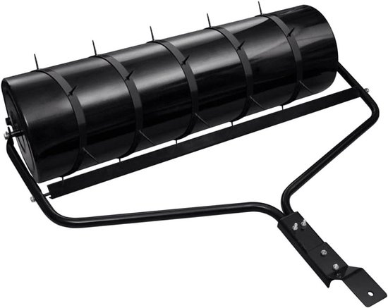 Gazonwals met Ventilator - Tuinwals Beluchter - Gazon Onderhouden - 5 Stekelbanden - 63 l - Zwart